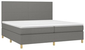 ΚΡΕΒΑΤΙ BOXSPRING ΜΕ ΣΤΡΩΜΑ &amp; LED ΣΚ.ΓΚΡΙ 200X200ΕΚ. ΥΦΑΣΜΑΤΙΝΟ 3135302