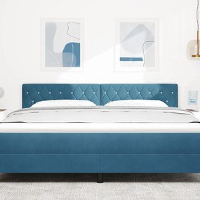 vidaXL LED Κεφαλάρι με Κρύσταλλο για Σκούρο Μπλε 90 εκ. Βελούδο
