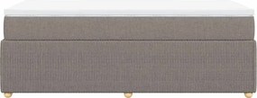 vidaXL Κρεβάτι Boxspring με Στρώμα Taupe 90x190 εκ.Υφασμάτινο