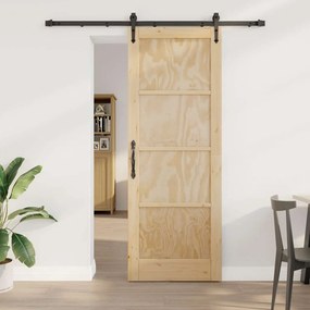 vidaXL Συρόμενη Πόρτα Άλλο ORKDAL Φυσικό και μαύρο 78 x 211 εκ