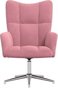 vidaXL Πολυθρόνα Relax Ροζ Βελούδινη