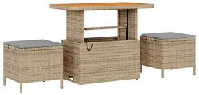 vidaXL 13 Piece Garden Sofa Set with Cushions Beige Poly Rattan Acacia