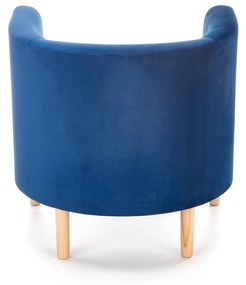 CLUBBY 2 leisure armchair dark blue / natural DIOMMI V-PL-CLUBBY_2-FOT-GRANATOWY