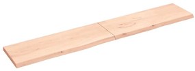 vidaXL Ράφι Τοίχου 220x40x(2-4) εκ. από Ακατέργαστο Μασίφ Ξύλο Δρυός