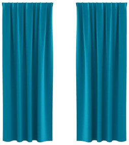 vidaXL Κουρτίνες με κουρτίνες 2 pcs Τιρκουάζ 225 x 140 εκ. Πολυεστέρας