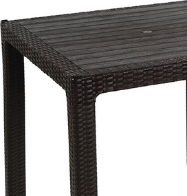 Τραπέζι Explore pakoworld με UV protection PP καφέ 90x90x73.5εκ