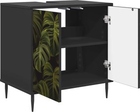vidaXL Ντουλάπι Μπάνιου ELBURG Μαύρη Δρυς 60 x 40 x 61 εκ