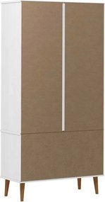 vidaXL Βιτρίνα MOLDE Λευκή 90 x 35 x 175 εκ. από Μασίφ Ξύλο Πεύκου
