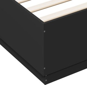 vidaXL Πλαίσιο Κρεβατιού Μαύρο 200x200 εκ. Επεξεργ. Ξύλο