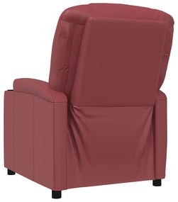 vidaXL Πολυθρόνα Ανακλινόμενη Μπορντό από Συνθετικό Δέρμα