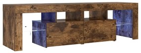 vidaXL Έπιπλο Τηλεόρασης με LED Καπνιστή Δρυς 140 x 36,5 x 40 εκ.