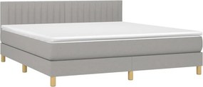 vidaXL Κρεβάτι Boxspring με Στρώμα &amp; LED Αν.Γκρι 160x200 εκ Υφασμάτινο
