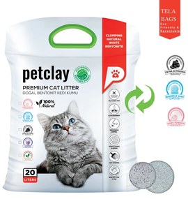 Petclay Άμμος Γάτας Natural Tela Bag 20lt