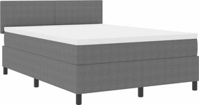 vidaXL LED Κρεβάτι με βάθρο Ανοιχτό Γκρι και Λευκό 160 x 200 cm