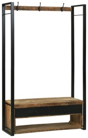vidaXL Ράφι Ρούχων με γάντζους και ράφια 110x40x185 εκ. Μασίφ ξύλο μάνγκο