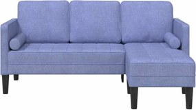 vidaXL Σετ Καναπέ με μαξιλάρι Μπλε τζην Πολυεστέρας