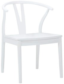 vidaXL Καρέκλα τραπεζαρίας 2 pcs Λευκό και Λευκό Στερεό Ξύλο Ραβέντι