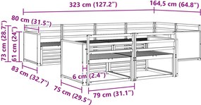 vidaXL Σειρά Καναπέ Εξωτερικού 7 pcs Φυσικό
