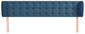 vidaXL Κεφαλάρι με Πτερύγια Σκούρο Μπλε 183x23x78/88 εκ. Βελούδινο