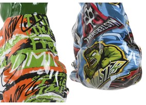 Διακοσμητική Φιγούρα Home ESPRIT Μπλε Πράσινο Πολύχρωμο Σκύλος 9,5 X 13 X 16 CM (x2)