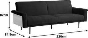 Καναπες-κρεβάτι Flexo pakoworld υφασμα ανθρακί 220x84.5x82εκ