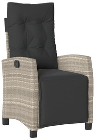 vidaXL Σετ Γευμάτων Κήπου 7 Τεμαχίων Light Grey από Πολυ Ρατάν