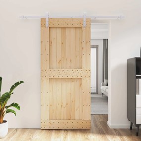 vidaXL Συρόμενη Πόρτα Φυσικό και Λευκό 95 x 210 cm