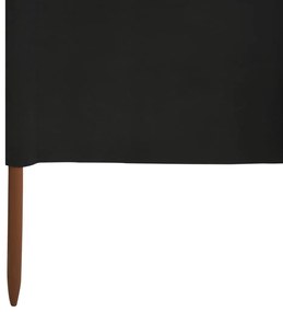 vidaXL Προστατευτικό Αέρα με 6 Πάνελ Μαύρο 800 x 120 εκ. Υφασμάτινο