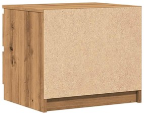 Κομοδίνο Αρτισιανή Δρυς 50x40x43.5 εκ. από Επεξεργασμένο Ξύλο - Καφέ