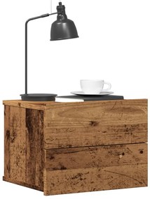 vidaXL Κομοδίνο Επιτοίχιο Όψη Παλαιού Ξύλου 40x32x30 εκ.