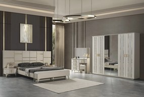 Stewehome Μοντέρνο Λευκό Σετ Κρεβατοκάμαρας 160x200x105 cm