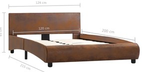 vidaXL Πλαίσιο Κρεβατιού Καφέ 120 x 200 εκ. από Συνθετικό Δέρμα