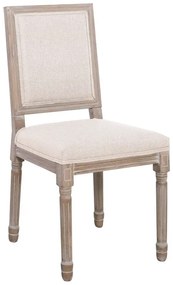 JAMESON Square Καρέκλα Τραπεζαρίας - Σαλονιού, Decape Ύφασμα Εκρού  45x53x95cm [-Φυσικό/Εκρού-] [-Ξύλο/Ύφασμα-] Ε755,1