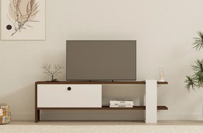 Έπιπλο Τηλεόρασης Καρυδιά / Λευκό TIVIR 120x25x36,8