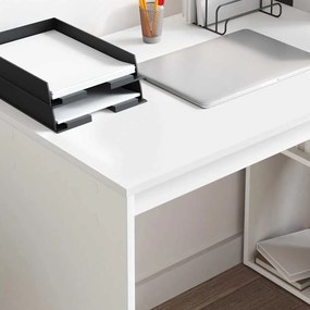 vidaXL Γραφείο με ράφι Λευκό 108 x 55 x 103.5 εκ. Επεξεργασμένο ξύλο