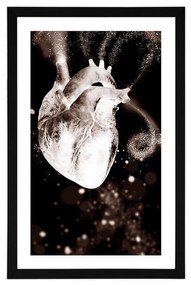 Αφίσα με παρπαστού Καρδιές σε ενδιαφέρον σχέδιο - 60x90 silver