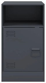 vidaXL Κομοδίνα 2 τεμ. Ανθρακί 34,5x39x62 εκ. από Χάλυβα