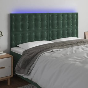 Κεφαλάρι Κρεβατιού LED Σκούρο Πράσινο 180x5x118/128 εκ.