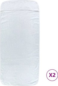 vidaXL Πετσέτες Θαλάσσης 2 τεμ. Λευκές 75 x 200 εκ. Ύφασμα 400 GSM