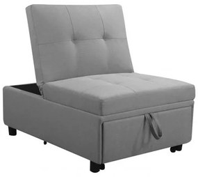 IMOLA Καρέκλα / Κρεβάτι Ύφασμα Ανοιχτό Γκρι 75x106x90 / Κρεβάτι75x172x44cm Ε9921,02