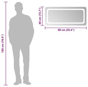 vidaXL Καθρέφτης Μπάνιου με LED 90x40 εκ.