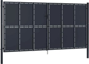 vidaXL Πόρτα Κήπου Ανθρακί 400x200 εκ. από Ατσάλι