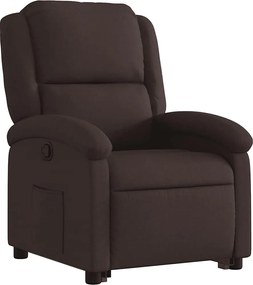 vidaXL Πολυθρόνα Ανακλινόμενη με Ανύψωση Σκούρο Καφέ Υφασμάτινη