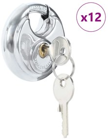 vidaXL Κλειδώματα Discus με Κλειδιά Ασημί Ανοξείδωτο ατσάλι