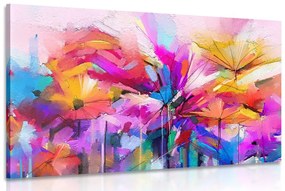 Εικόνα από αφηρημένα πολύχρωμα λουλούδια - 90x60