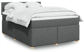 ΚΡΕΒΑΤΙ BOXSPRING ΜΕ ΣΤΡΩΜΑ ΣΚΟΥΡΟ ΓΚΡΙ 140X200 ΕΚ ΥΦΑΣΜΑΤΙΝΟ 3286704