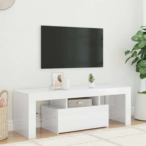 vidaXL Έπιπλο Τηλεόρασης με LED Γυαλιστερό Λευκό 120 x 35 x 40 εκ.