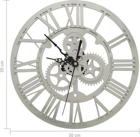 vidaXL Ρολόι Τοίχου Ασημί 30 εκ. Ακρυλικό