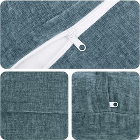 vidaXL Κάλυμμα Μαξιλαριού 2 τμχ. HEERLEN Μπλε Ø 60 cm Ύφασμα Chenille