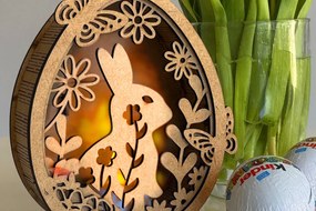 Σετ των 2 Intra απο ξύλο plywood Χρώμα wenge 3mm-4mm πάχος - Σετ πασχαλινής λαμπάδας Δίασταση 5x5 cm INTRAFABR-116646607